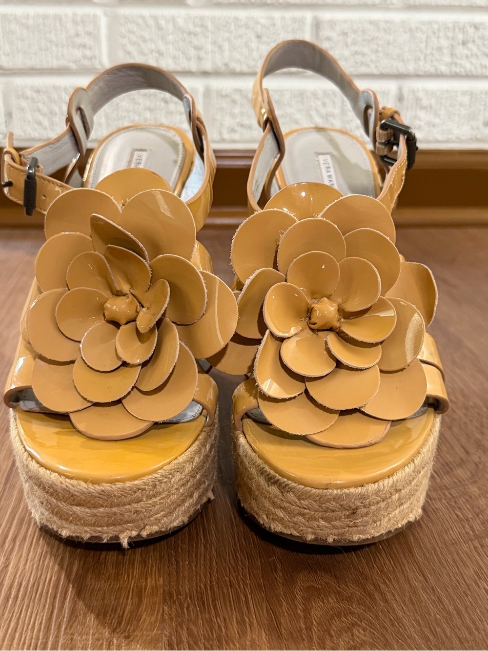 Summer Baddie Staple! Women’s Floral Espadrille Platform Sandals in Mustard